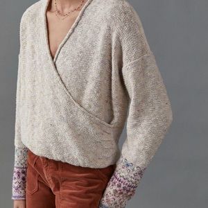 Anthropologie Faux Wrap Sweater